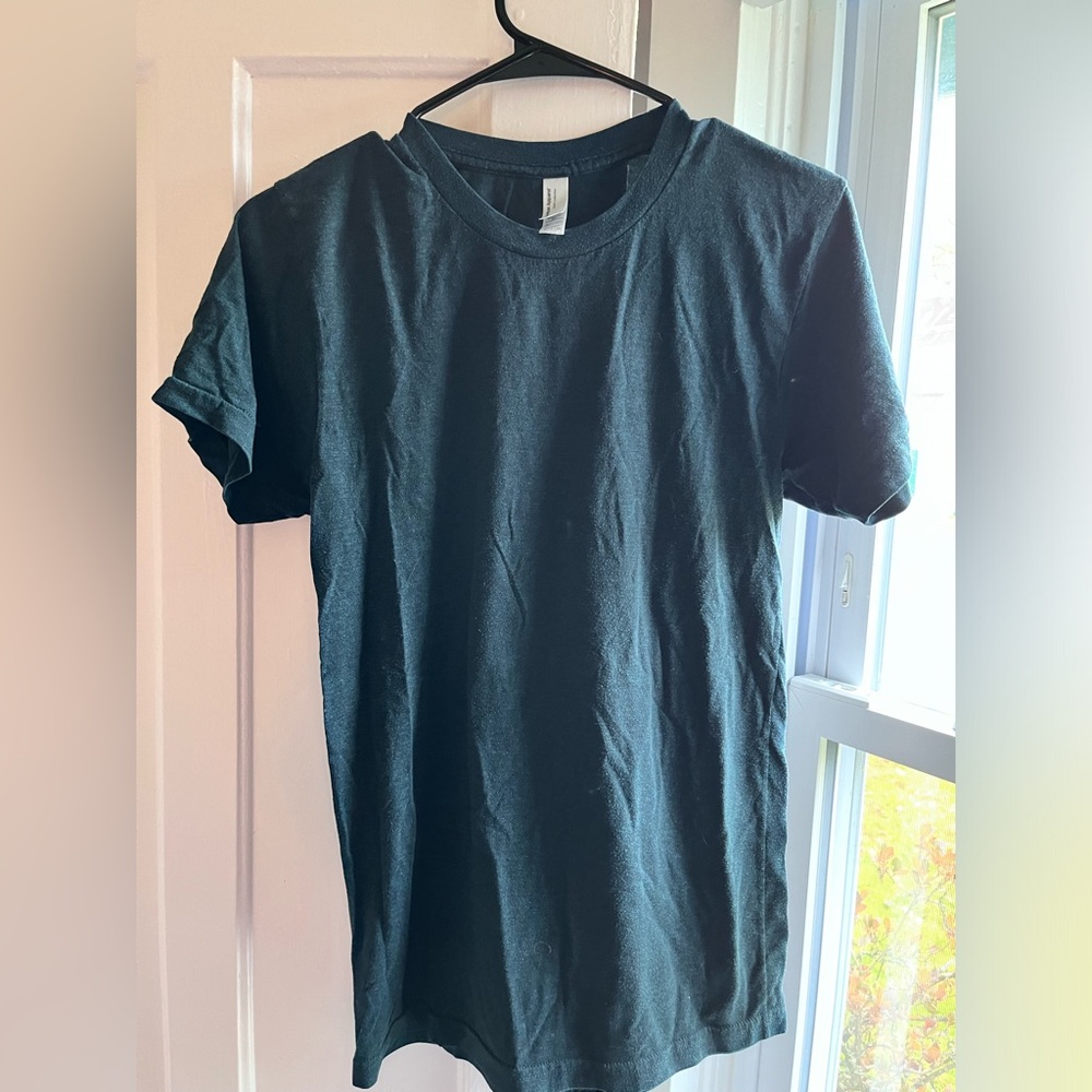 American Apparel 50/50 collection dark heather teal T-shirt